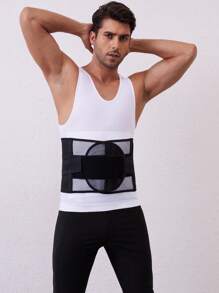 Men's Solid Color Thin Waist Trainer - Black - View 5