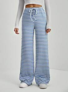 SHEIN Tall Women's Striped & Printed Casual Holiday Style Long Pants