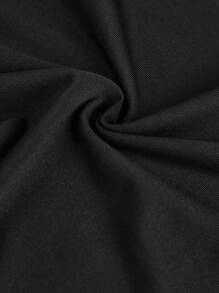 Girlism Teen Girls Plain Colorblock Off-Shoulder Bodycon Long Sleeve Top With Oversized Bow, Elegant & Charming For Party Outings - Black - View 4