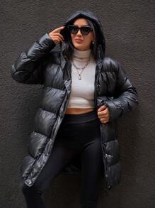 EURMUSE Keep Warming Feature, Long Line Puffer Winter Coat