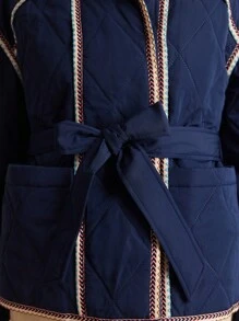 SHEIN LUNE 1 件女士休闲棉服外套 - 藏蓝色 - 查看 6