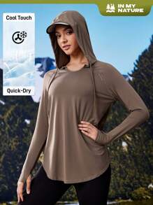 In My Nature Women's Casual Pullover Hoodie With Drawstring In Fall, Minimalist Design Hiking Women Clothes