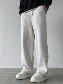 Manfinity Hypemode Pantaloni della tuta con vita a cordino, tasche, gamba ampia, morbidi, di colore unito, da uomo