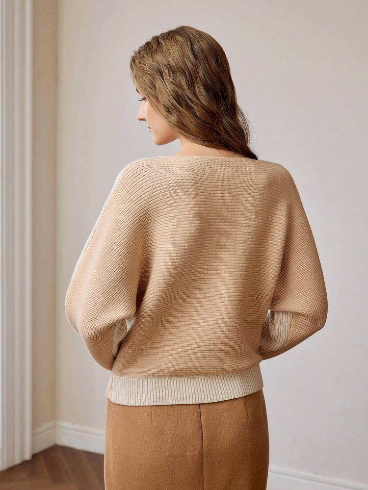 SOLID V-NECK LOOSE FIT SWEATER