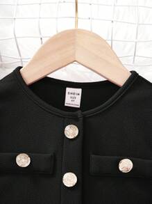 SHEIN Casaco aberto jovem elegante e da moda em cor sólida com vestido de alças