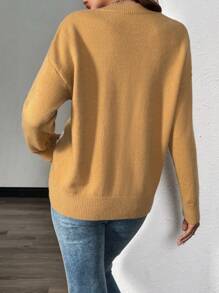 SHEIN LUNE 1pc Women's Fashion Minimalist Chic Bowknot Knit Pullover Sweater Knit Pullover Fall Winter Outfit