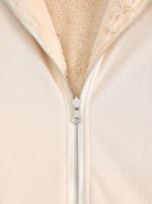 Chiquease 女士秋季休闲双面拉链前连帽夹克，带保暖内衬