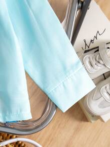 男宝宝休闲日常百搭时尚可爱动物图案印花长袖衬衫 - 彩色 - 查看 4