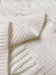 Calvaya 大码圆领长袖蝴蝶结装饰休闲套头毛衣