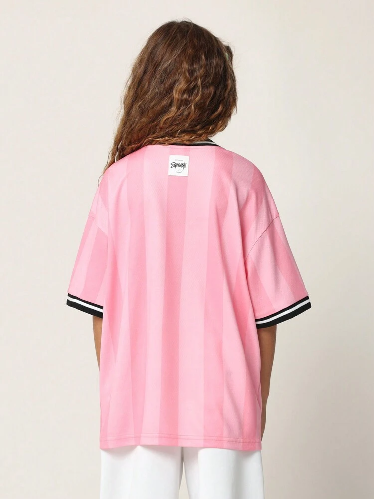 Tween Girls Oversized Football Tee With Patches
