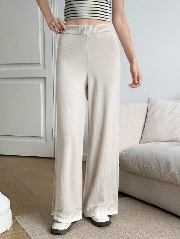 INAWLY مجموعة ملابس علوية وبنطلون قطيفة عرضية ملونة للنساء ، لارتداء اليومي