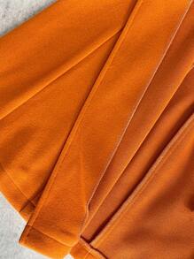 SHEIN PETITE Women Single-Breasted Slim Long Overcoat - Khaki - View 7