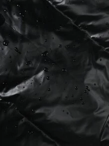 SHEIN Essnce Women Winter Plain Color Zipper Front Short Casual Down& Feathers Vest Jacket - Black - View 9