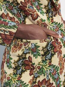 Maija Women's Notched Collar Allover Print Long Sleeve Casual Blazer Jacket