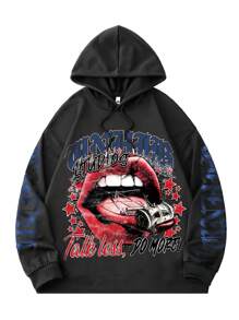 ROMWE MEN Street Life Herren Vintage Hoodie mit Aufdruck