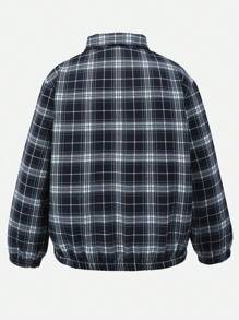 Tween Girls Cool Printed Checkered Jacket, Autumn/Winter - Multicolor - View 2