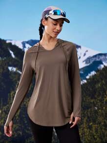 In My Nature Women's Casual Pullover Hoodie With Drawstring In Fall, Minimalist Design Hiking Women Clothes