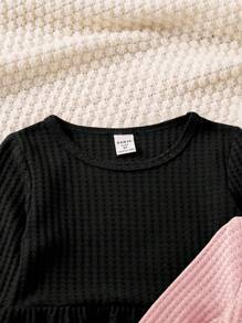 SHEIN 3pcs/Set Young Girl Simple And Versatile Comfortable T-Shirts - Multicolor - View 3