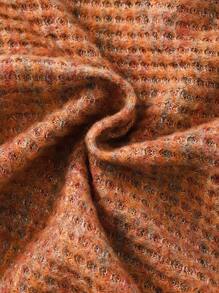 女宝宝厚针织彩色华夫格纹理保暖开衫 秋冬季 - 橘色 - 查看 6