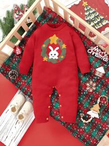 Barboteuse pour bébé fille d'Halloween une pièce, mignonne citrouille chat violet en jacquard tricoté, col rond, combinaison décontractée adorable à manches longues, produits essentiels unisexes pour bébé/tout-petit, pour Noël