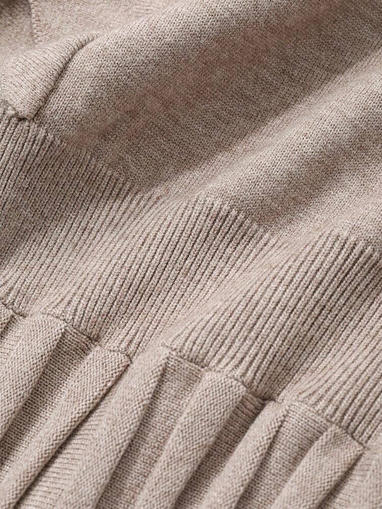 Women Solid Color Ruffle Pleated Sweater Dress,Fall Clothes