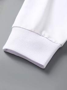 Manfinity Dauomo Men's V-Neck 99 Graphic Print Long Sleeve T-Shirt, Y2K Sporty Style - Brown - View 5