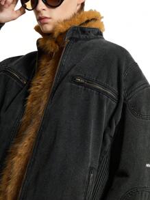 NEON BLANC Men's Washed Denim Zip-Up Jacket, Long Sleeve