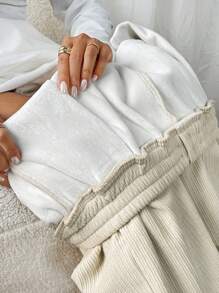 EMERY ROSE 女式厚款保暖灯芯绒休闲裤，秋冬款 - 杏色 - 查看 7