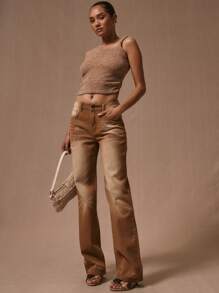 MUSERA Áo croptop lệch vai, thích hợp đi chơi, đi nghỉ mát, phong cách Ibiza, boho, thu đông, dự tiệc, xuân hè, kỳ nghỉ. - Màu be - Xem 4