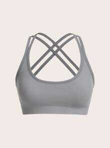 Easithlete Women Seamless Elastic Padded Sports Bra With Multi-Strap Back Design - Multicolor - View 5