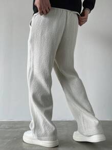 Manfinity Hypemode Pantaloni della tuta con vita a cordino, tasche, gamba ampia, morbidi, di colore unito, da uomo