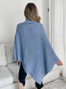 SHEIN LUNE Women's Casual Batwing High Neck Basic Pullover Sweater, Autumn/Winter
