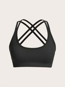 Easithlete Women Seamless Elastic Padded Sports Bra With Multi-Strap Back Design - Multicolor - View 7