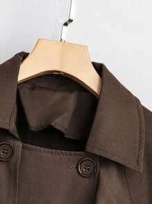 GlowEve Women Burgundy Trench Coats Fall Winter Cloth For Women - Coffee Brown - View 4