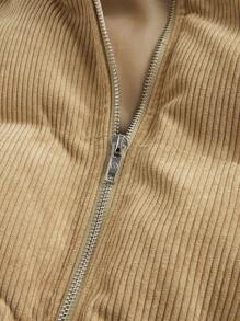 FeverCity Men's Casual Zipper Stand Collar Padded Coat For Outdoor, Winter