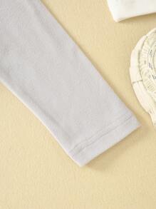 Teen Girls Long Sleeve Solid Color Basic T-Shirt, Suitable For Daily Commute, Casual, School And Gathering In Autumn - Black - View 5