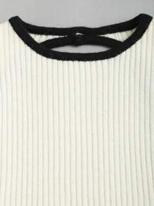 Flirla Dames Strakke Casual Colorblocking Zoom Open Rug Trui, Geschikt Voor De Herfst