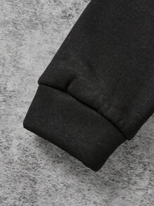 2 piezas/Conjunto Niño preadolescente Sudadera con capucha y pantalones de chándal informales con estampado de letra de dibujos animados, otoño/invierno