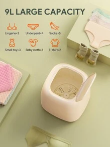 JMMO Mini Portable Washing Machine With 9L Capacity And Blue Light,Ideal For Underwear,Socks,Baby Clothes For Space-Saving Convenience