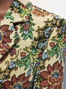 Maija Women's Notched Collar Allover Print Long Sleeve Casual Blazer Jacket