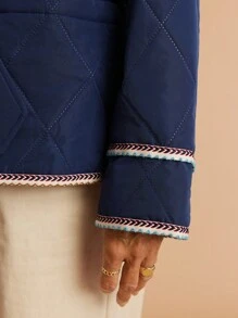 SHEIN LUNE 1 件女士休闲棉服外套 - 藏蓝色 - 查看 10
