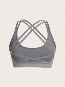 Easithlete Women Seamless Elastic Padded Sports Bra With Multi-Strap Back Design - Multicolor - View 6