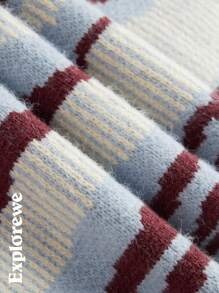 SHEIN 青少年男孩长袖条纹休闲户外圆领毛衣 - 彩色 - 查看 5