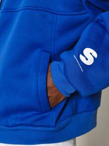 SUMWON Moletom com Capuz Oversized Macio de Veludo com Cordão, Agasalho Esportivo Casual de Inverno, Roupa Esportiva
