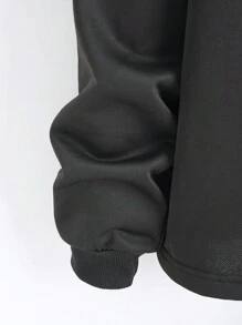 Manfinity Dauomo Bộ 2 quần dài tay đơn hàng màu trơn cho nam, xuân thu, áo sơ mi đơn hàng khuy dài và quần thường ngày - màu đen - Xem 3