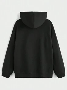 Manfinity Dauomo Áo hoodie có khóa kéo in hình đầu lâu và chữ cho nam - Nhiều màu - Xem 2