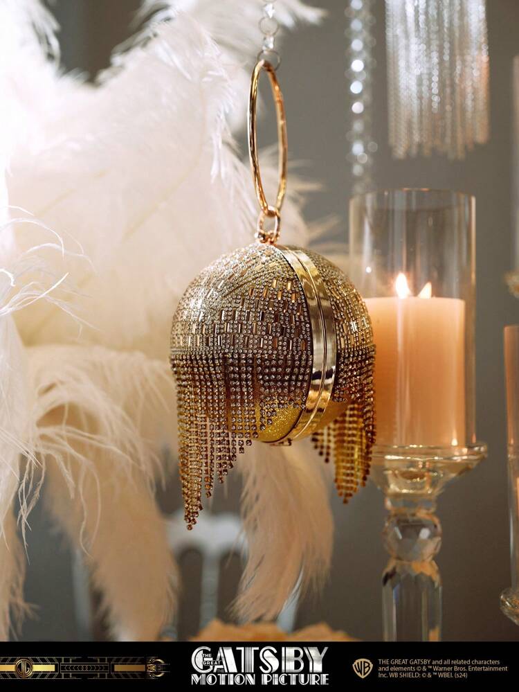 The Great Gatsby x MOTF LADIES' FASHION PARTY RHINESTONE FRINGE EVENING CLUTCH