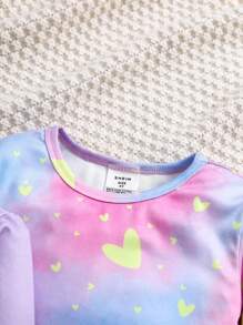 SHEIN Kleine Mädchen 4-teiliges Langarm Schlafanzug-Set mit Cartoon Schmetterling Muster, rundem Ausschnitt und extra langer Hose, kuschelig weich gebürstete Ausführung, ideal für Herbst/Winter