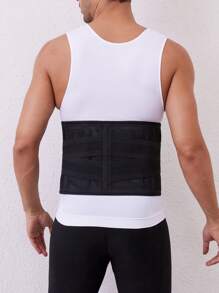 Men's Solid Color Thin Waist Trainer - Black - View 2
