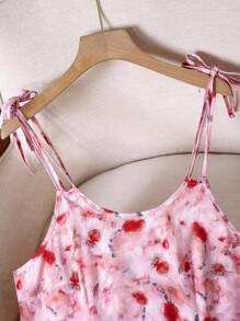 SHEIN LUNE 女士优雅休闲玫瑰碎花吊带背心裙 - 彩色 - 查看 3